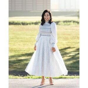 Dondolo x Pencil Paper Co Smocked Long Sleeve Dress Womens Small Cottagecore